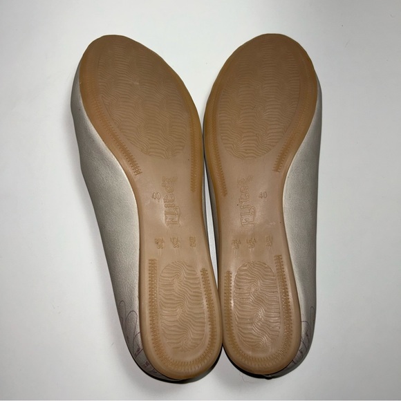 Goby Beige Pink Floral Faux Leather Slip On Ballerina Ballet Flats - Picture 11 of 12